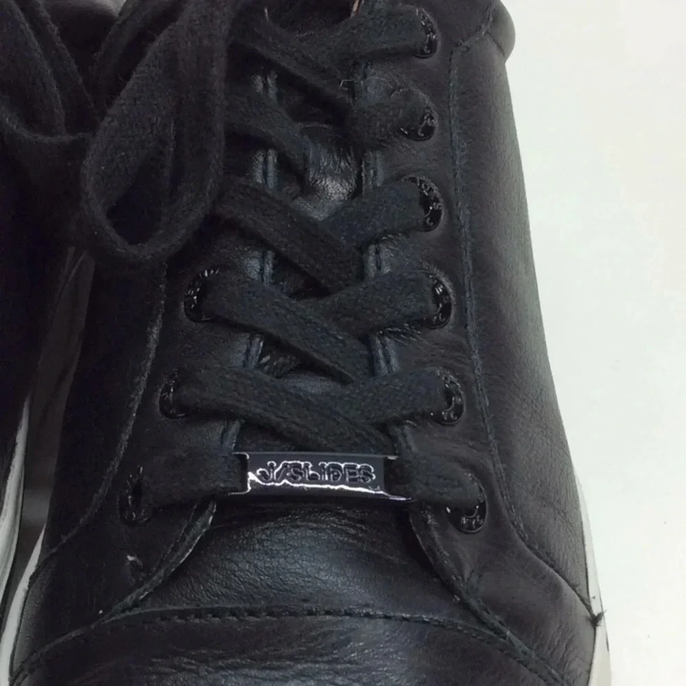 J/Slides Black Leather Sneakers - Picture 4 of 12